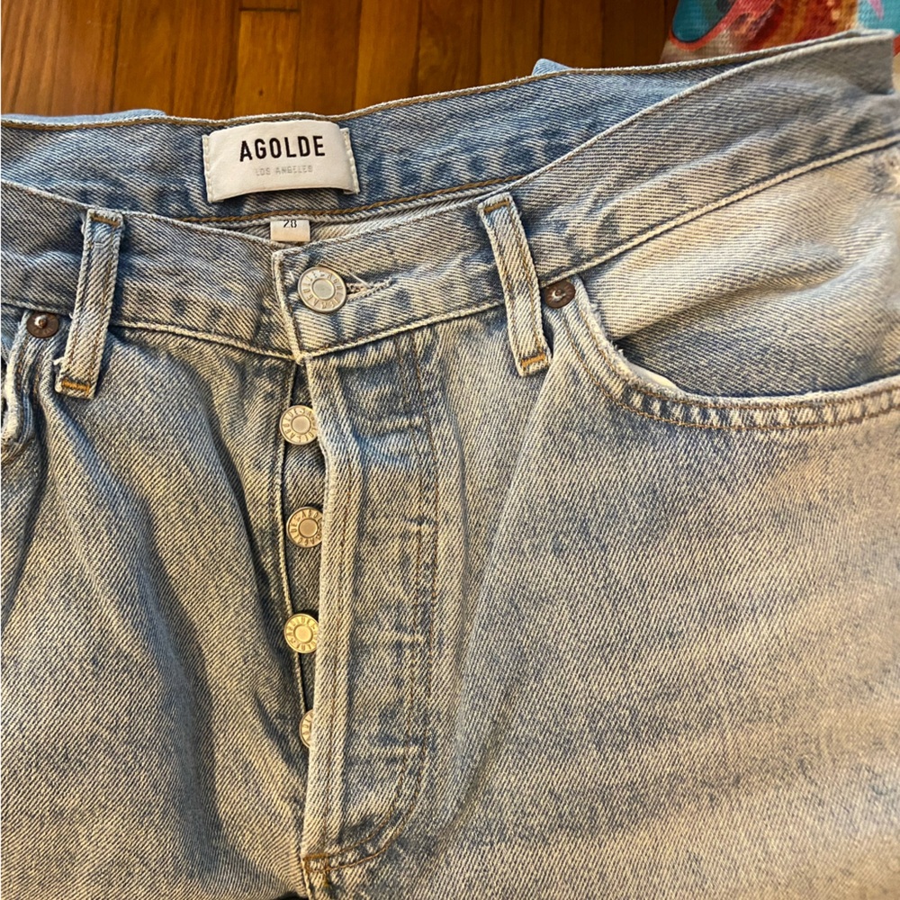 Agolde Lana Button-Fly Mid Rise Straight Jean, 100% Organic Cotton Size 28 - Picture 5 of 10